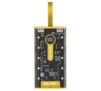 Banca caricabatterie portatile - 66 W 20000 mAh ricarica rapida batteria | trasparente portatile Bank con display a LED e cordino, per smartphone, tablet, laptop, viaggi, ufficio, uso esterno