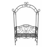 Banca Con Arco Rose Graticcio Arco Panca Giardino Metallo Nero