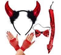 Banca da 1 Pezzi, Coda da 1 Pezzi, Papillon da 1 Pezzo E 1 Paio di Guanti, Accessori per Costumi di Demone, Accessori in Costume in Maschera, Oggetti di Vestiti per Feste.