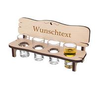 Banca da liquore personalizzabile con 4 bicchierini - Ottima idea regalo in legno ideale per compleanni, addio, anniversari - Motivo a scelta