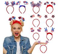 Banca del 4 luglio, fascia patriottica - Boppers blu bianco rosso,del Memorial Day 9x, sfilate del 4 luglio, per la festa del barbecue, costume da evento, celebrazioni patriottiche
