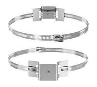 Banca della fascia da cartello da strada a 2 pezzi - morsetti in acciaio inossidabile | Staffe per pole regolabili a 365 g, hardware in acciaio inossidabile per fotocamere a canna solare a canna solar