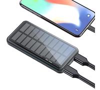 Banca di batteria -10000mAh caricatore solare del cellulare | 14,2 x 6,9 x 1,7 cm sottile banca di ricarica per campeggio viaggio spiaggia auto all'aperto festival escursionismo volo