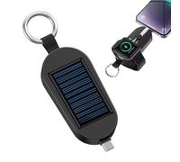 Banca Di Energia - Banca Di Energia Solare, Banca Di Potere Portachiavi A Energia Solare Di Tipo C | Caricatore Portatile Della Banca Di Potere Di 3000mah con Orologio Wireless per Il Viaggio