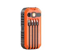 Banca Di Energia Solare - Batteria Esterna | Caricatore Cellulare Compatibile | Banca Di Potere Portatile 20000 mAh Con Manovella, Cavi Integrati, Torce SOS Da Campeggio, Escursionismo, Sopravvivenza