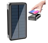 Banca di energia solare - Caricatore solare portatile | Caricatore del telefono 30000 mAh luce LED di grande capacità per il campeggio, picnic all'aperto, campeggio, nero, Se référer au descriptif