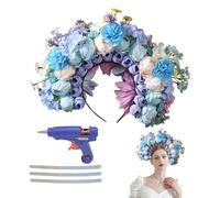 Banca di fiori, fasce per la testa di fiori per le donne, Banda per capelli a corona di fiori, Testa di coppia del festival, Proppetti fotografici per matrimoni per evento di laurea per