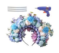 Banca di fiori, fasce per la testa di fiori per le donne, Copricapo a corona floreale, Testa di coppia del festival, Proppetti fotografici per matrimoni per evento di laurea per adulti da donna