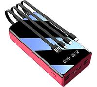 Banca di potere 50000 mAh per telefono, caricatore portatile a ricarica rapida, 4 cavi integrati, batteria esterna con torcia LED e schermo LCD e 4 ingressi e 7 uscite, banche