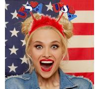 Banca patriottica, testa patriottica Boppers - Boppers blu bianco rosso,Accessori del Giorno 'Indipendenza del Memoriale 9x per sfilate, barbecue, eventi, costumi e celebrazioni