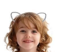Banca per le orecchie di animali, e orecchie di gatto Bambini a fascia, Fascia per metallo a cerchio di strass glitter, Accessori Cosplay Poppi di foto, copricapo per animali per donne che si vestono