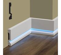 bancale da 100,8ml di Battiscopa SQUADRATO incasso LED in POLIMERI FeelingWood-HD 100x18mm - BIANCO
