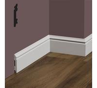 bancale da 84ml di Battiscopa BAROCCO in POLIMERI FeelingWood-HD 71x11mm - BIANCO