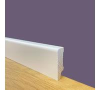 Bancale da 96ML di BATTISCOPA ZOCCOLINO in legno MASSELLO di ABETE 40X12 Squadrato bianco