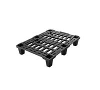 Bancale Pallet 80x60x14 cm Peso 2,3 Kg Mezzo 1/2 Bancale in Plastica Molto Resistente Nero Ideale per Spedizioni con Bordo Perimetrale Portata Statica 600 kg Portata Dinamica 250 Kg Made in Italy (1)