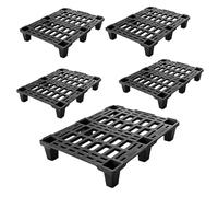 Bancale Pallet 80x60x14 cm Peso 2,3 Kg Mezzo 1/2 Bancale in Plastica Molto Resistente Nero Ideale per Spedizioni con Bordo Perimetrale Portata Statica 600 kg Portata Dinamica 250 Kg Made in Italy (5)