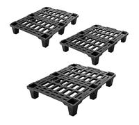 Bancale Pallet 80x60x14 cm Peso 2,3 Kg Mezzo 1/2 Bancale in Plastica Molto Resistente Nero Ideale per Spedizioni con Bordo Perimetrale Portata Statica 600 kg Portata Dinamica 250 Kg Made in Italy (3)