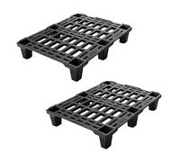 Bancale Pallet 80x60x14 cm Peso 2,3 Kg Mezzo 1/2 Bancale in Plastica Molto Resistente Nero Ideale per Spedizioni con Bordo Perimetrale Portata Statica 600 kg Portata Dinamica 250 Kg Made in Italy (2)