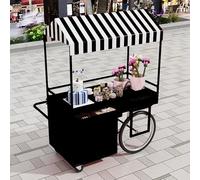 Bancarella Chiosco alimentare Carretti Per Cibo In Vendita, Carrello Del Venditore Di Cibo, Carretti Dei Venditori Ambulanti(Black,100cm/39.3in)