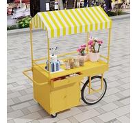 Bancarella Chiosco alimentare Carretti Per Cibo In Vendita, Carrello Del Venditore Di Cibo, Carretti Dei Venditori Ambulanti(Yellow,120cm/47.2in)