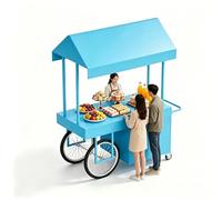 Bancarella Chiosco Alimentare Carretto, Espositore Alimentare Portatile, Postazione for La Vendita di Dessert, for Mercati, Street Food ed Eventi(Black,120x70x200cm/47x28x79in)