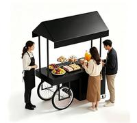Bancarella Chiosco Alimentare Carretto, Espositore Alimentare Portatile, Postazione for La Vendita di Dessert, for Mercati, Street Food ed Eventi(White,120x70x200cm/47x28x79in)