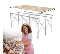 Bancarella Chiosco alimentare Foldable Vendor Booth Display Items, Farmers Market Display Rack for Vegetable/ Snack/ Craft Show/ Fruit/ Art, Telescopic Retail Shelf, Easy Set Up(200x95cm(78 5/7x37 2/5