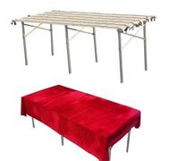 Bancarella Chiosco alimentare Vendor Booth Display Rack With Tablecloth, Portable Folding Table for Sale Craft Shows/ Food/ Flower, 59'' 78'' 98'' 118'' Large Commercial Market Stall(300x1155cm(118x45