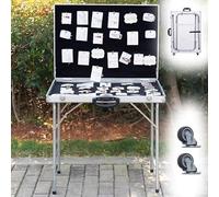 Bancarella Mercato Carrello del Venditore di Gioielli con le Ruote Per L'affare, Pushcart Portatile del Mercato Delle Bancarelle Della Strada Al Dettaglio, Espositori Dell'organizzatore Dei Gioielli(7