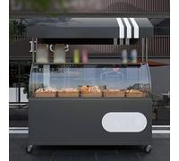 Bancarella Mercato In Metallo Con Copertura Trasparente, Bancarella Mobile For Carrelli Alimentari Con Tettoia E Scatola Portaoggetti For La Vendita Di Snack/pane/caffè(Black,L 120cm/47.2in)