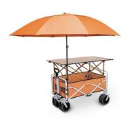 Bancarella Mercato Stand di Bancarella di Cibo con Borsa di Stoccaggio, Carretto per Dolci con Struttura Pieghevole per Espositori da Mercato(Orange,94cm/37in)
