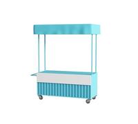 Bancarella mobile del mercato con la scatola di immagazzinaggio, carrello portatile dell'alimento del venditore di via per i mercati degli agricoltori e le mostre