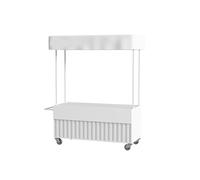 Bancarella mobile del mercato con la scatola di immagazzinaggio, carrello portatile dell'alimento del venditore di via per i mercati degli agricoltori e le mostre