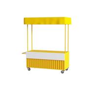 Bancarella mobile del mercato con la scatola di immagazzinaggio, carrello portatile dell'alimento del venditore di via per i mercati degli agricoltori e le mostre