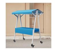 Bancarella pieghevole con ruote, tavolo vendite portatile, cabina pop-up con protezione da sole e pioggia, per centri commerciali (blu, 110 x 60 x 200 cm)