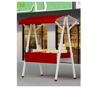 Bancarella pieghevole in legno, Chiosco espositore for bancarelle del mercato for giocattoli artigianali fiori multicolori dimensioni multiple(Red,125x80x200cm)