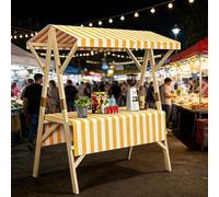 Bancarella portatile con baldacchino, cabina pieghevole per venditori, carrello mobile per fiere artigianali, mercati agricoli, negozi pop-up, facile installazione per eventi all'aperto