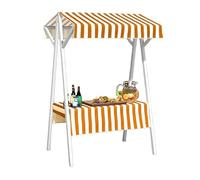 Bancarelle Leggere Per Mercati Agricoli Con Tenda Da Sole, Banco Espositivo per Cibo da Stra, per Hot Dog in Vendita, Caramelle/Dessert/Giocattoli(Brown,160cm/62.9in)