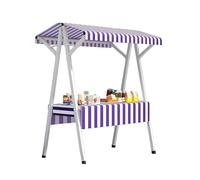 Bancarelle Leggere Per Mercati Agricoli Con Tenda Da Sole, Banco Espositivo per Cibo da Stra, per Hot Dog in Vendita, Caramelle/Dessert/Giocattoli(Purple,160cm/62.9in)