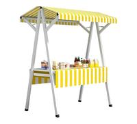 Bancarelle Leggere Per Mercati Agricoli Con Tenda Da Sole, Banco Espositivo per Cibo da Stra, per Hot Dog in Vendita, Caramelle/Dessert/Giocattoli(Yellow,130cm/51.1in)