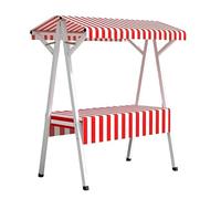 Bancarelle Leggere Per Mercati Agricoli Con Tenda Da Sole, Banco Espositivo per Cibo da Stra, per Hot Dog in Vendita, Caramelle/Dessert/Giocattoli(Red,160cm/62.9in)