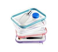 BANCHE CLEAD con cerniera - Viaggio per il trucco della custodia | 4 pezzi Organizzatore di servizi da toeletta per i contenitori per lo stoccaggio trasparente, custodia a multiuso per donne ar