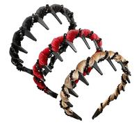Banche da 3 pezzi per donne non slip, fasce per le teatro delle donne in velluto ad alto cranio con denti, accessori bling per la festa di nozze ogni giorno.