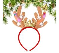 Banche Illuminate Natale - Luci Colorate a Led, Cerchio Auricolare Renne, Banda per Capelli Cortili Alci Festivi, Accessorio per Feste Decorative | Funnio per Le Vacanze Divertenti per La Celebrazione