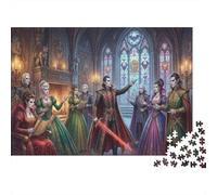 Banchetto dei vampiri Puzzle in Legno 1000 Pezzi Adulti E Ragazzi,Sfida Impossibile,Idea Regalo,Gioco Educativo,Legno,Decorazione Casa,dai 14 Anni,Antistress (75x50cm)