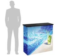 BANCHETTO DESK PROMOZIONALE PORTATILE ILLUMINAZIONE A LED CON TROLLEY GRAFICA PE