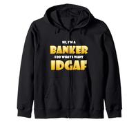 Banchiere IDGAF Meme Carino Occupazione Costume Investimento Banchiere Felpa con Cappuccio