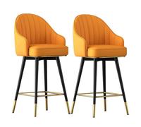 banco Bar di da PU PETH Avere ALTICIMENTO BARSAGGIO CUSCINE Cucina sgabelli con backrest Rivestito per Il bistrot Pub (Arancione, cm '')