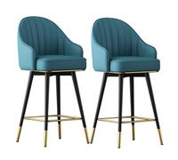 banco Bar di PU PETH Avere ALTICIMENTO Presentazione sgabelli da Cucina con backrest Rivestito per Il bistrot Pub (Blu, cm '')