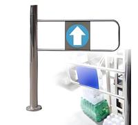 Banco Cassa Del Supermercato, Cancelli Di Sicurezza D'ingresso In Acciaio Inossidabile, Piccola Porta Accesso Pedonale A 1 Via, Cancello Battente A Chiusura Automatica(Left,65 * 100cm)
